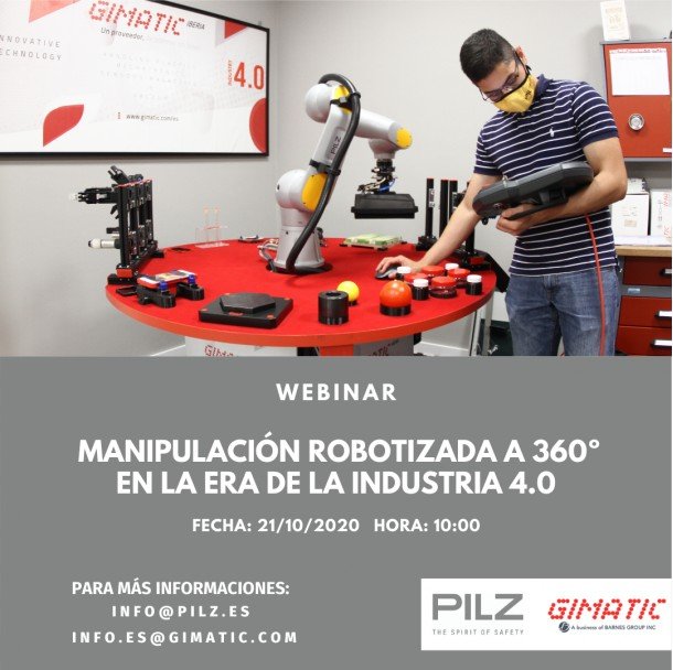 PILZ Y GIMATIC OFRECEN UN WEBINAR GRATUITO SOBRE ROBÓTICA A 360º EN LA ERA DE LA INDUSTRIA 4.0